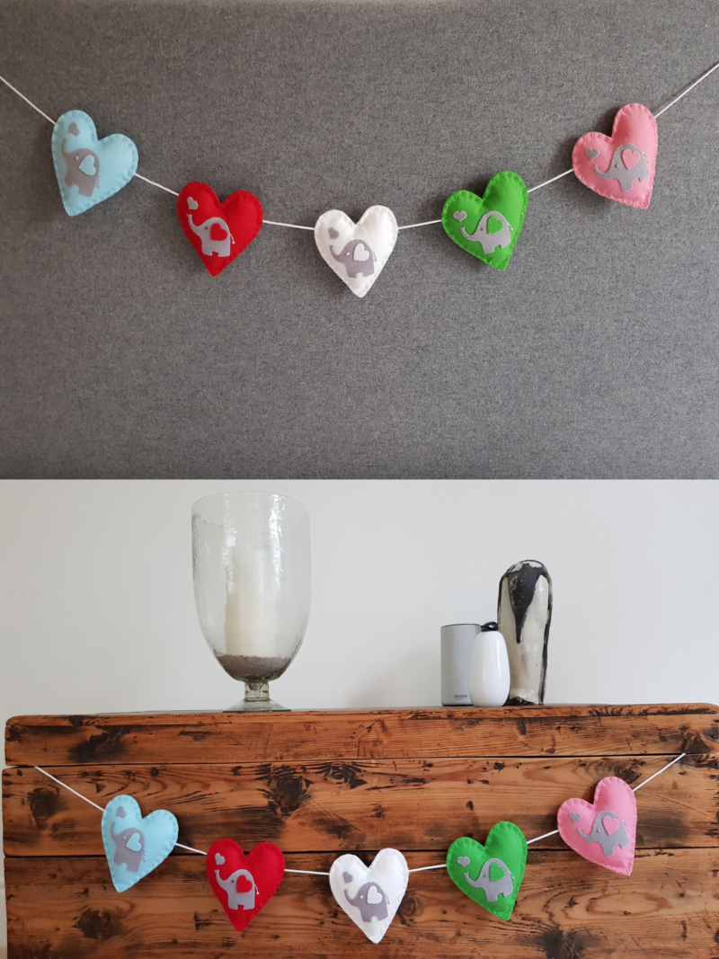 Handmade Felt Elephant Garland